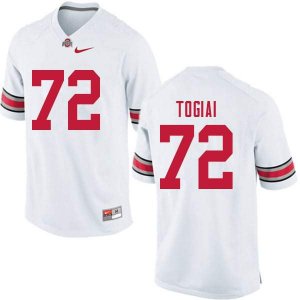 NCAA Ohio State Buckeyes Men's #72 Tommy Togiai White Nike Football College Jersey KMD8845FM